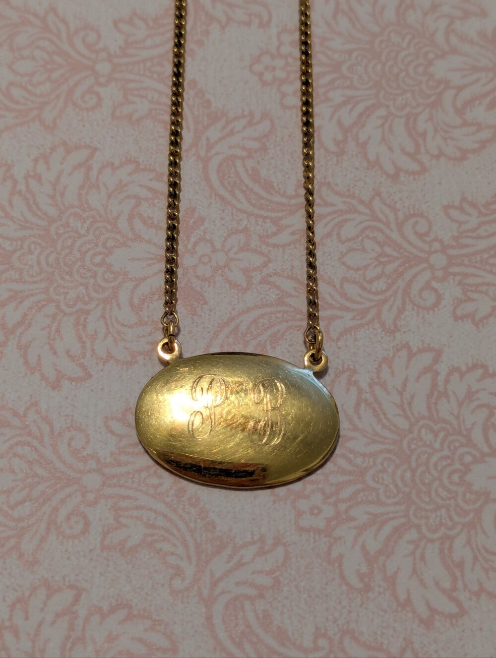 PB Monogram Gold Necklace